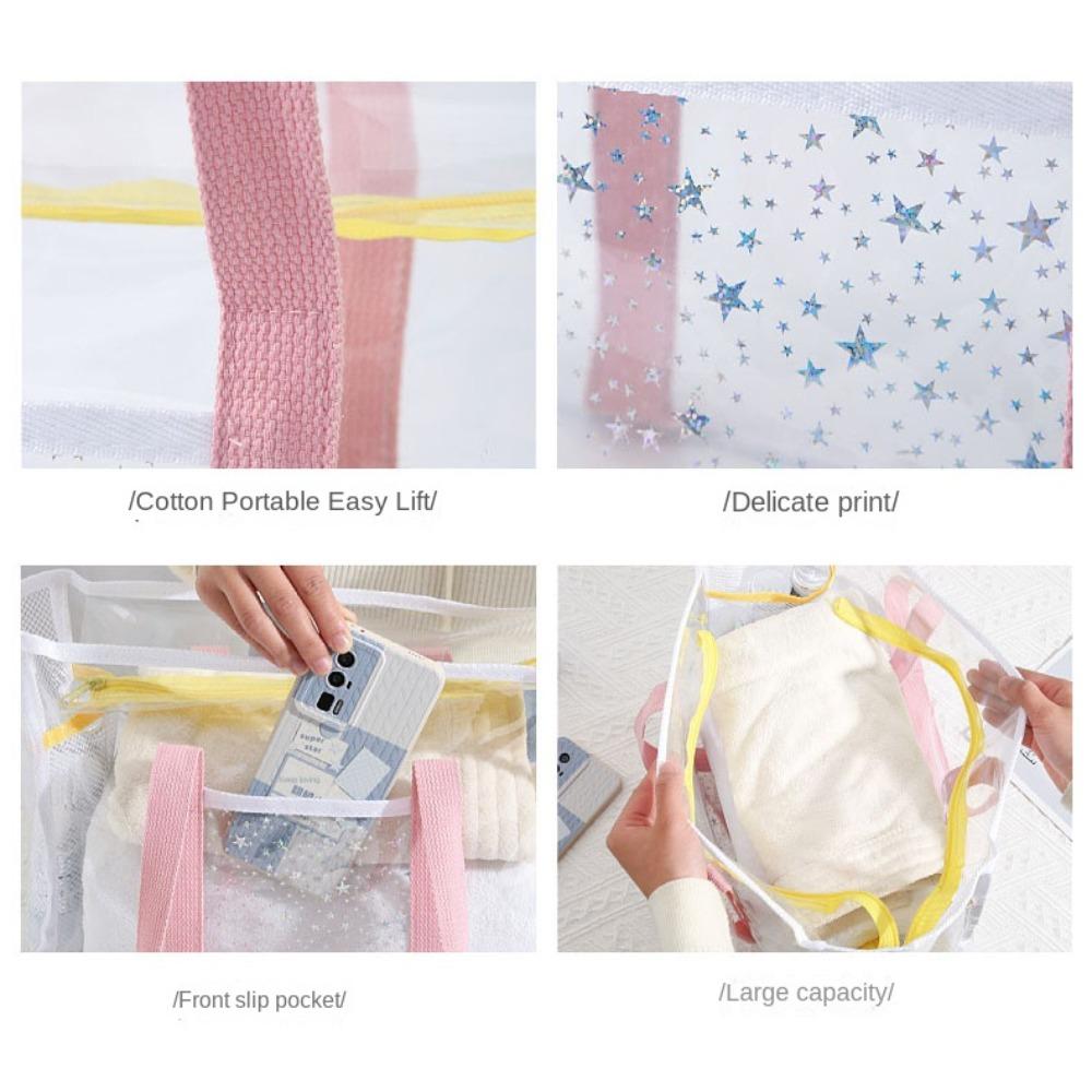 Candy Color Waterproof Messenger Bag Cosmetic Bag Beach Tote Bag Pvc Transparent Handbag Outdoor