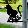 Iron Cat Garden Stake Outdoor Sculpture Yard Art Backyard Patio Decor