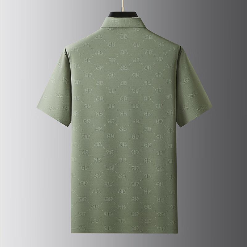 Dibinze Men's Plus Size Letter Print Short Sleeve Polo T-Shirt