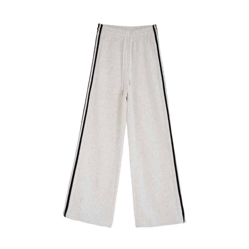 2024 Women's Autumn Loose Straight-Leg Sweatpants with Side Stripe Trend