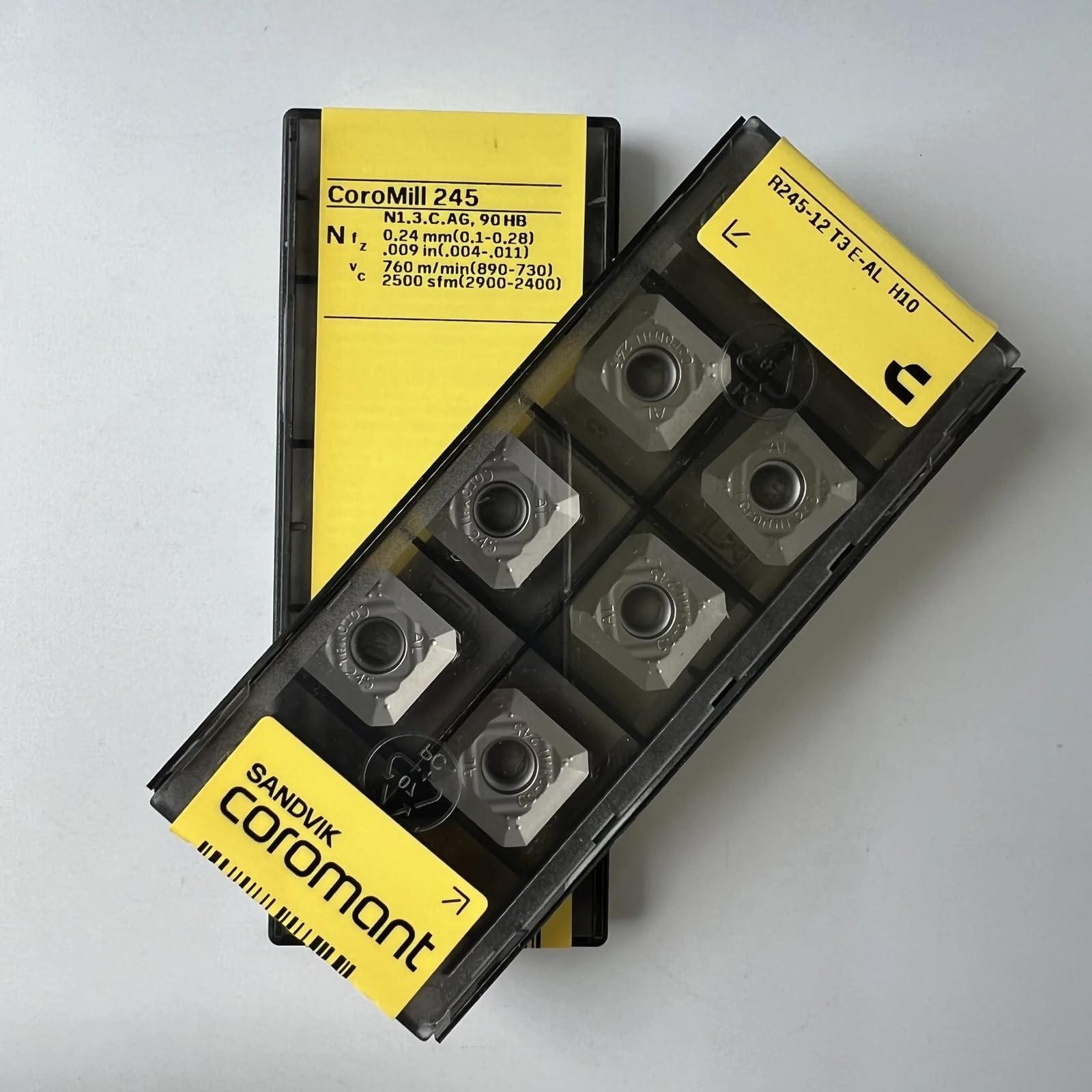 

Original Sandvik / R245-12T3E-AL H10 CNC lathe carbide blade tool 10 Pcs