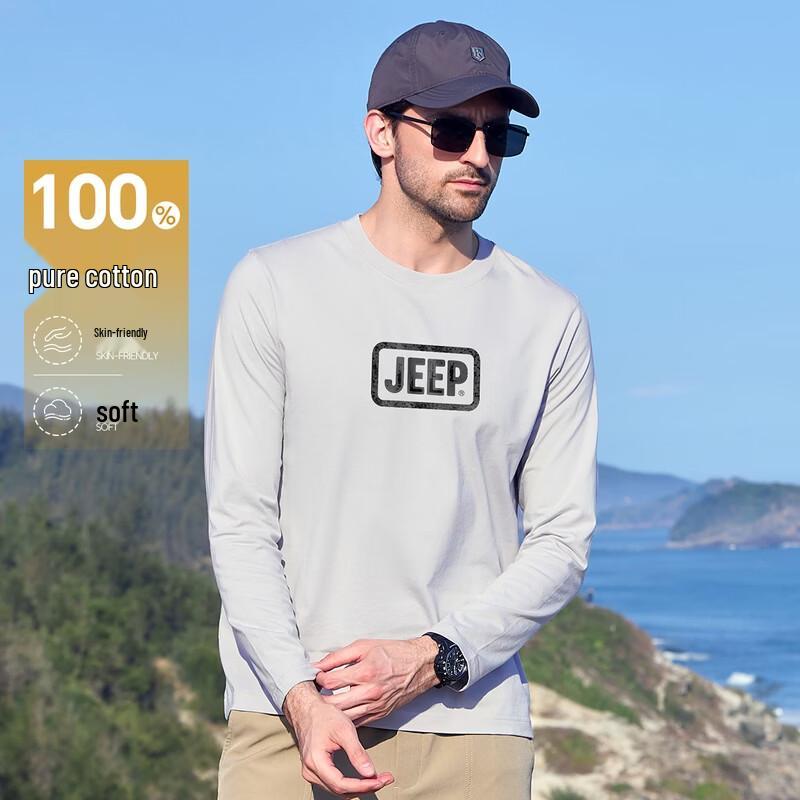 JEEP Men's Pure Cotton Long Sleeve T-Shirt