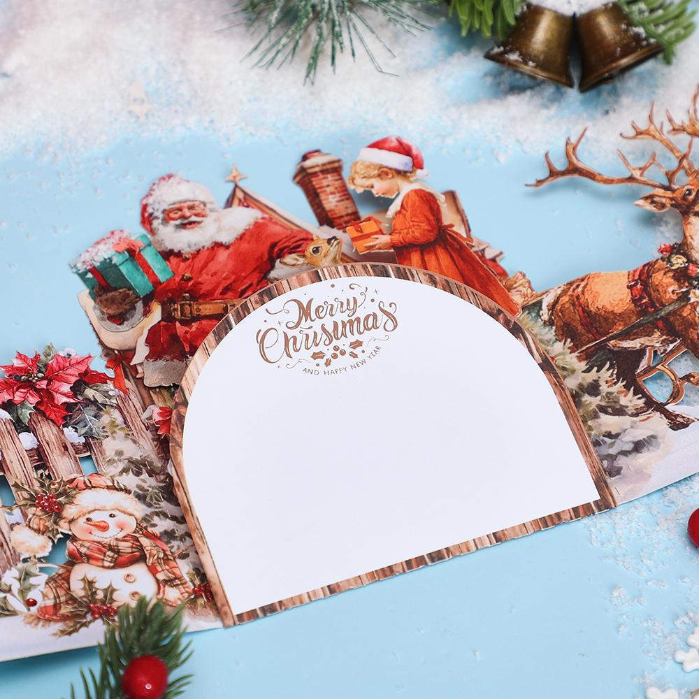 3D Pop-Up Card for Vintage Christmas