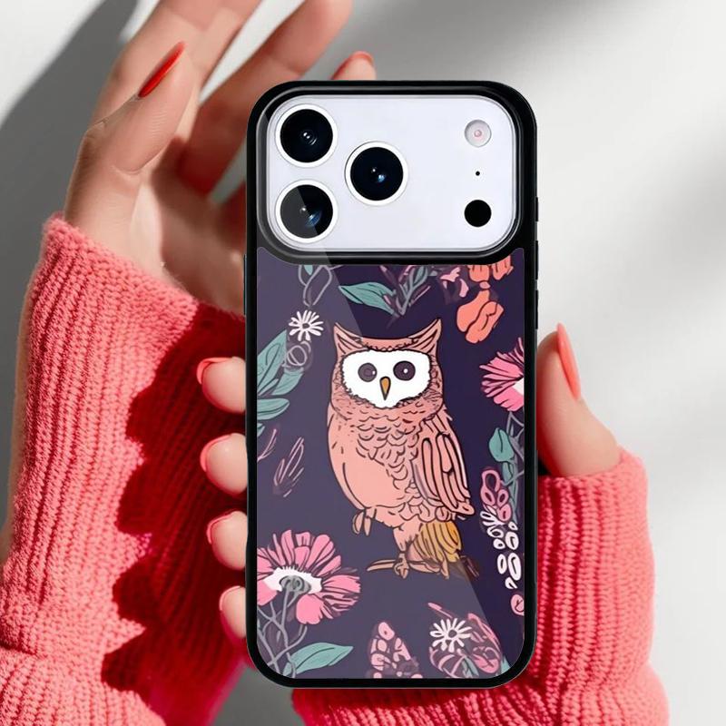 Cute Owl Cartoon Phone Case for iPhone 17 16 15 14 13 Pro Max Back Cover for 12 11 Pro Coque