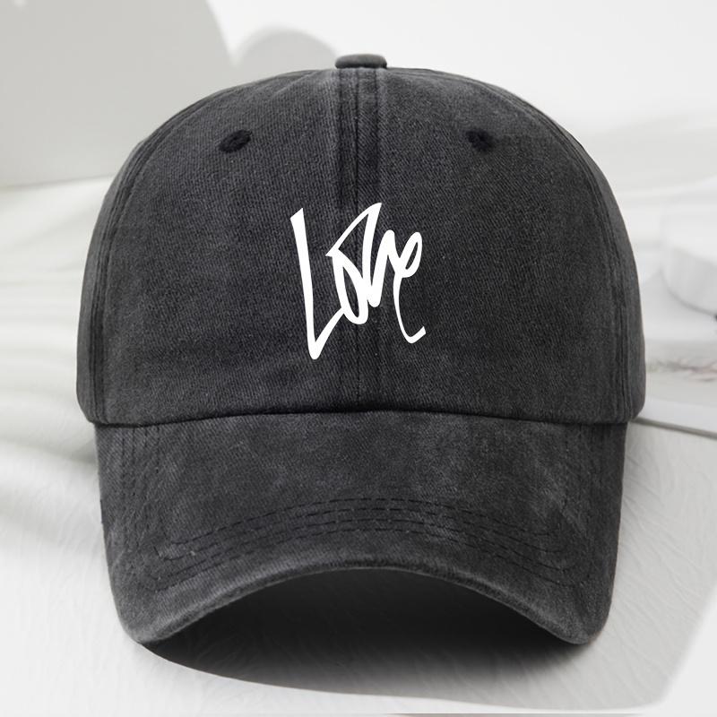 Unisex LOVE Soft Top Baseball Cap Retro Fashion Outdoor Cap Adjustable чёрный