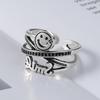 Korea Dongdaemun Smiley Face Ring Female Ins Hip Hop Positive Energy Ring Index Finger Ring