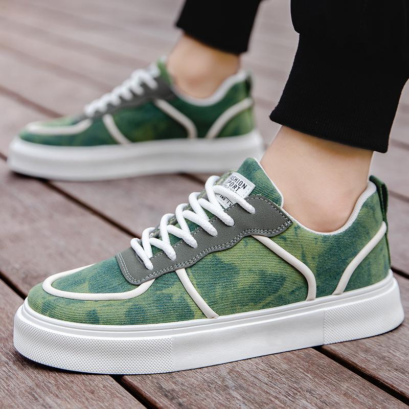 Классические мужские парусиновые туфли цвета хаки — фото 6