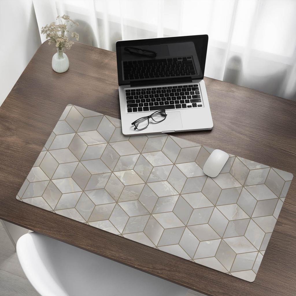 Protective Vinyl Mat For Companies And Offices Geometric 3D Pattern 100X50 Cm