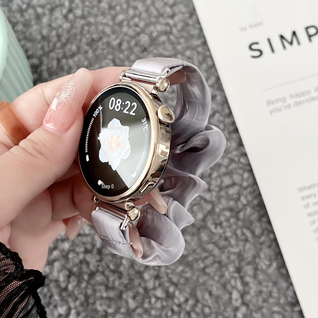 Chiffon Ice Silk Scrunchie Strap for Samsung/Moto/Apple/Huawei 18-22mm Watch