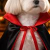 Pet Halloween Costume Cape for Small To Medium Dogs and Cats, Reversible Black and Red with Purple Option
