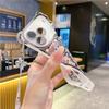 Korean Cute Flower Bear Ears Crossbody Lanyard Case For iPhone 17 16 15 14 13 12 11 Pro Max XS Max 7 8 Plus Cover Women Girl's
