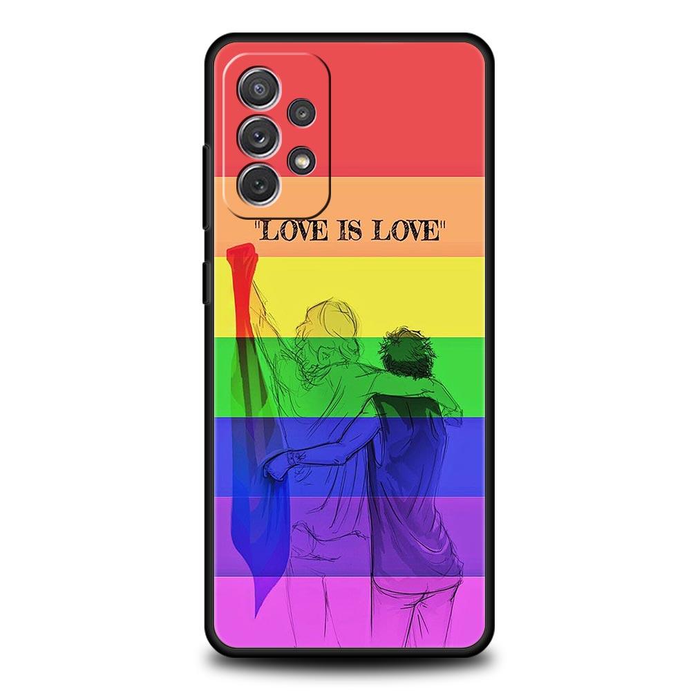 Gay Lesbian Rainbow Pride Phone Case for Samsung Galaxy A55 A35 A15 A14 A13 A25 A54 A51 A71 A72 A73 A32 A52 A41 Soft TPU Shell