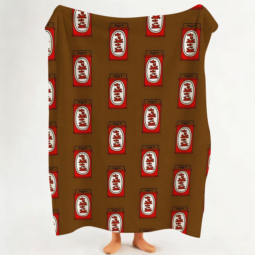 Snack K KitKat Throw Flannel Throw Blanket Suitable for Sofa Living Room Bedroom