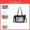 Genshin Pu Impact Crossbody Bags With Satin Bows Cartoon Art For Daily Wear