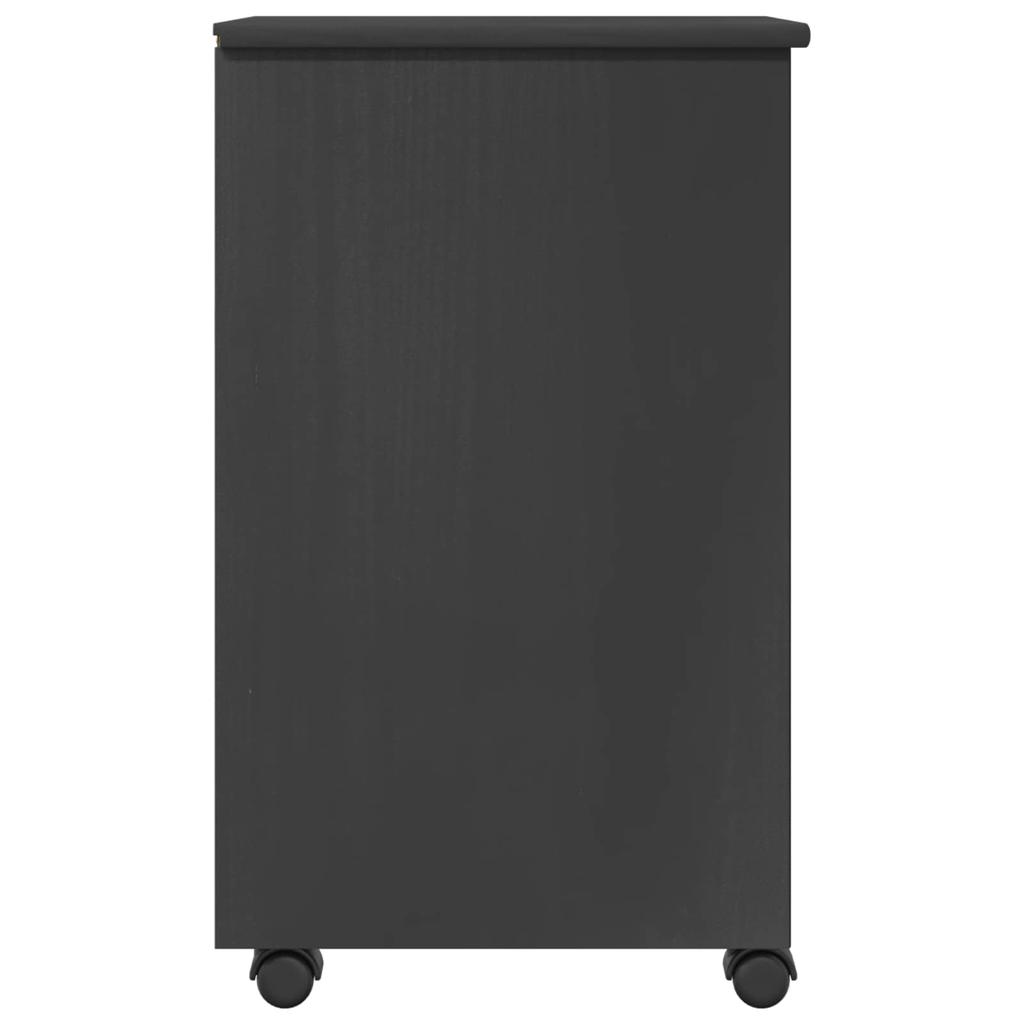 Rolling Cabinet Gray 34 x 39 x 65.5 cm Solid Pine Wood