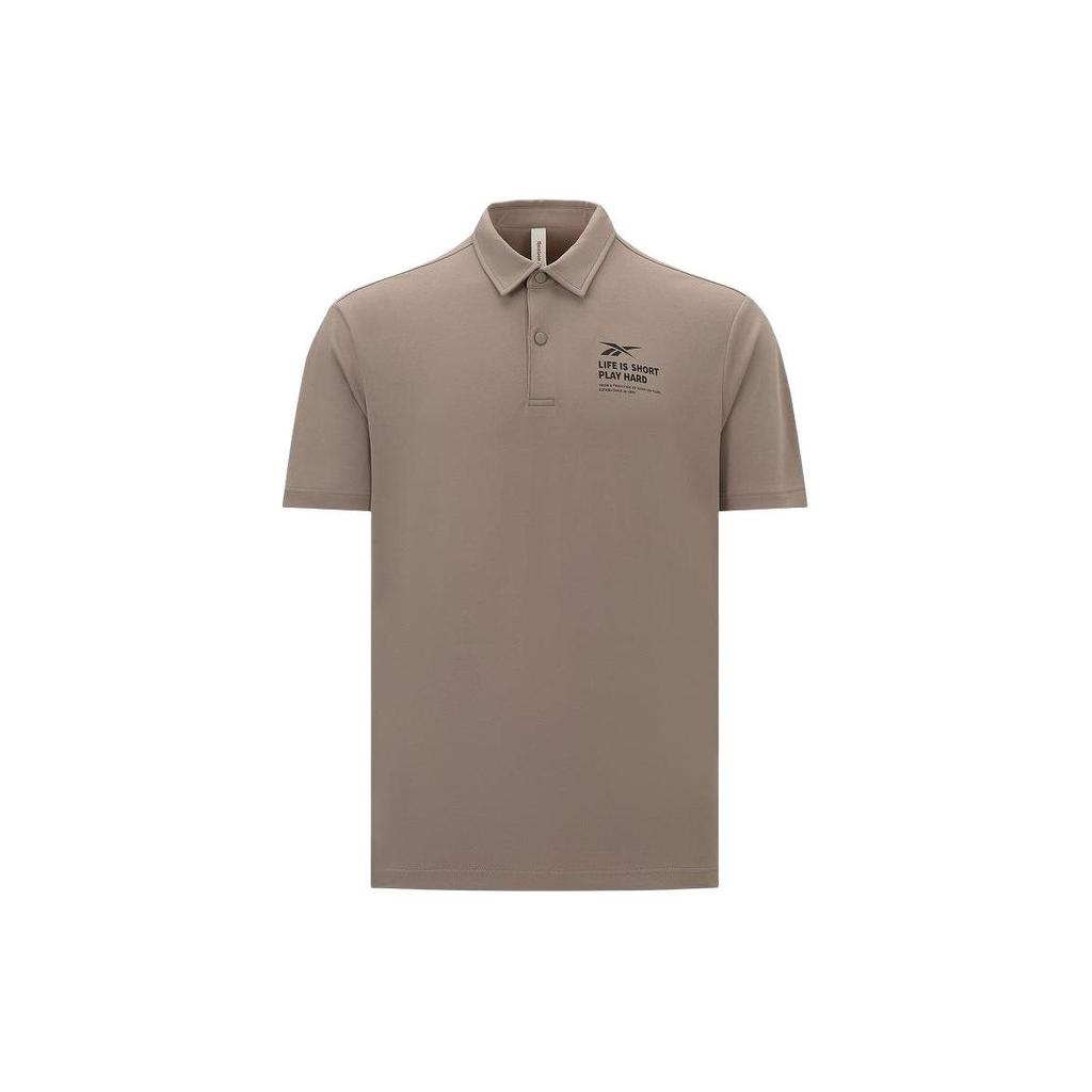 Reebok Casual Comfortable Knitted Short Sleeve Polo Shirt Men Polo Shirts Driftwood-Gray 24SRM401MGG9