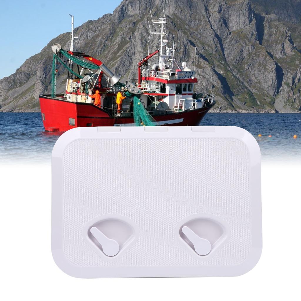 Marine Deck Access Hatch 17.3x12.4in 180° Openning Heavy Duty Non Slip Rectangular Boat Deck Hatch Lid Marine Deck Access Hatch