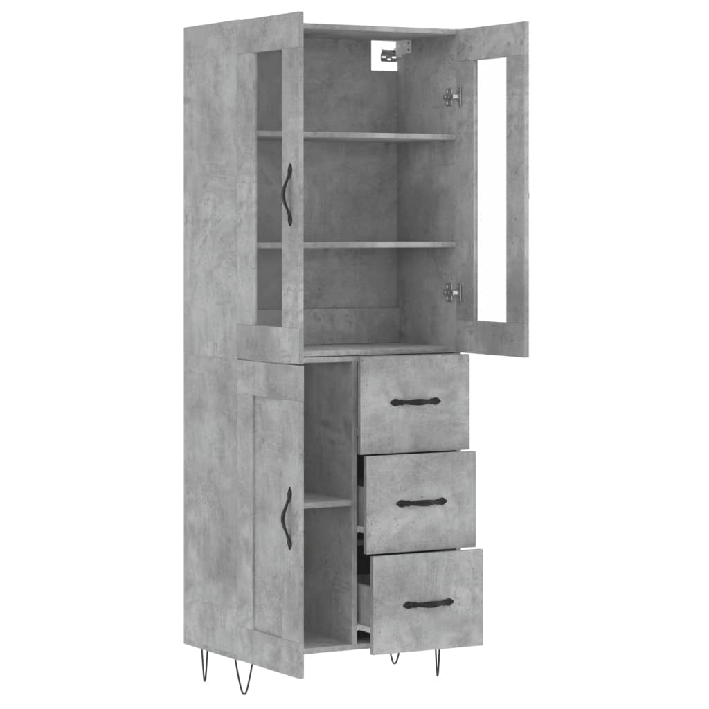 Highboard Concrete Grey 69.5 x 34 x 180 cm Particleboard