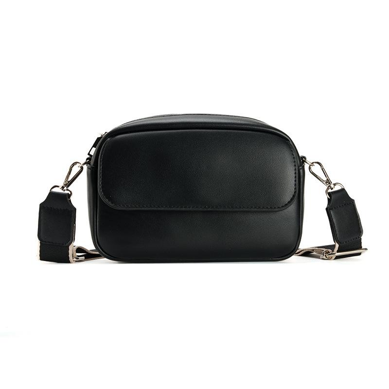 

2026 New PU Leather Crossbody Bag for Women - Multi-functional Small Phone Purse with Wide Adjustable Strap, Fashionable Square Shoulder Bag чёрный
