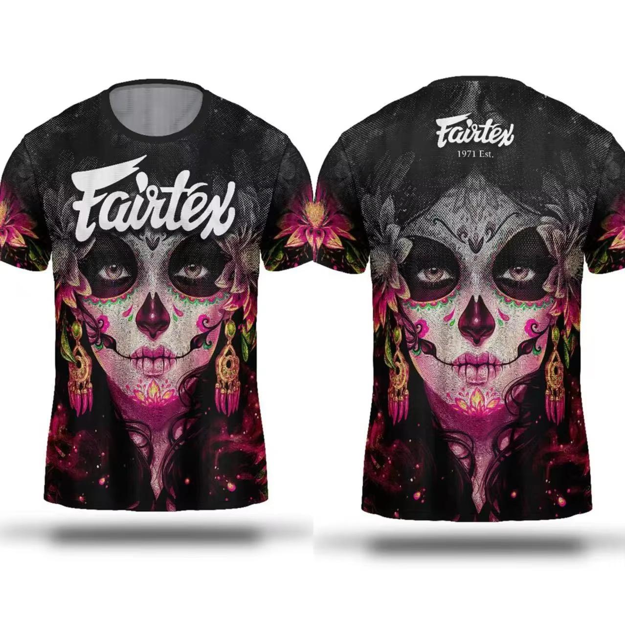 

Men s Battle Suit Fairtex Printed T-shirt for Summer Comfort, Breathability, Short Sleeved Top, Simple Daily Versatile O-neck Clothing M