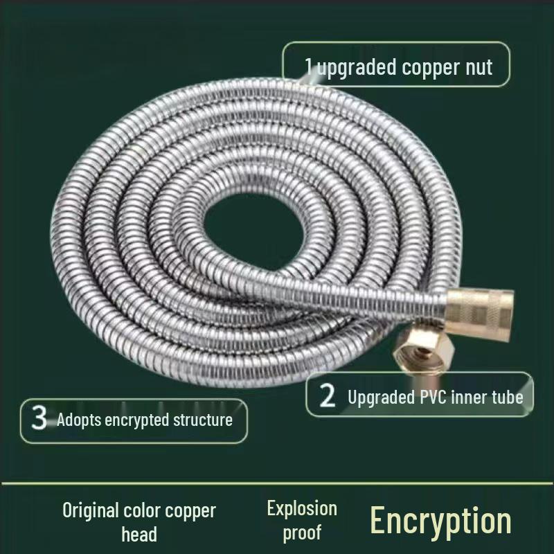 Universal Stainless Steel Shower Hose Sprinkler Connector: Explosion-Proof, Short Hot Water Outlet Pipe