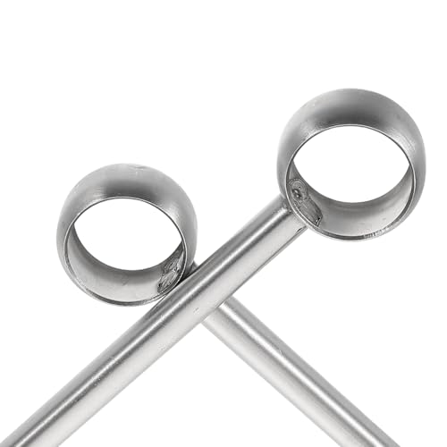 NOLITOY Stainless Steel Curtain Rod Brackets, Set of 2, Round Head Design, Durable, Fits 6-Inch Curtain Rods, Versatile, Wall-Mounted, Coordinates wit