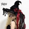 Adjustable Witchy Hat Halloween Witch Hat, Gothic Dark Wizard Costume Headpiece for Women, Spooky Velvet Cone All Year Round Fashion Accessory
