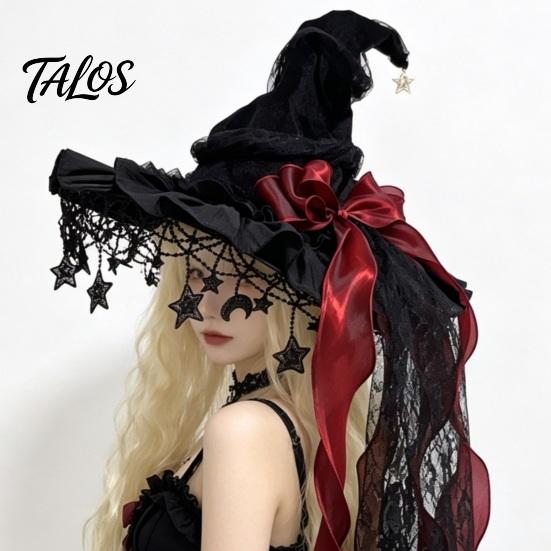 Adjustable Witchy Hat Halloween Witch Hat, Gothic Dark Wizard Costume Headpiece for Women, Spooky Velvet Cone All Year Round Fashion Accessory