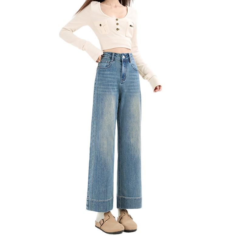 Damen Bestickte Stretch Straight-Leg Jeans - Herbst/Winter Hot Style, Figurformend für Birnenform, Kollektion 2025