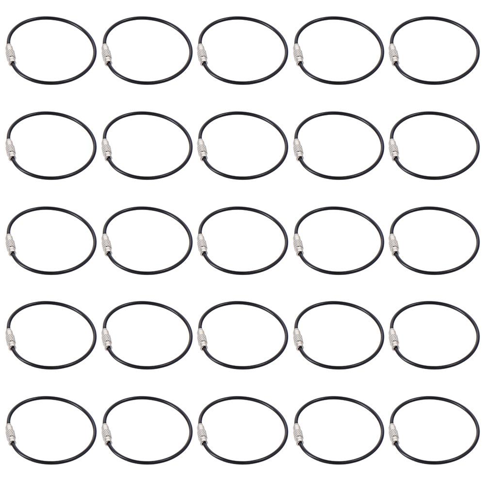 1/25Pcs 2mm Wire Keychain Cable 6.3 Inch Hinge Keepers Large Metal Wire Keychains  Keys and ID Tag