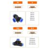 Pneumatic Air Tube Quick Connector PE8 Straight Tee with Reducing Blue Cap PEG8-6/10.