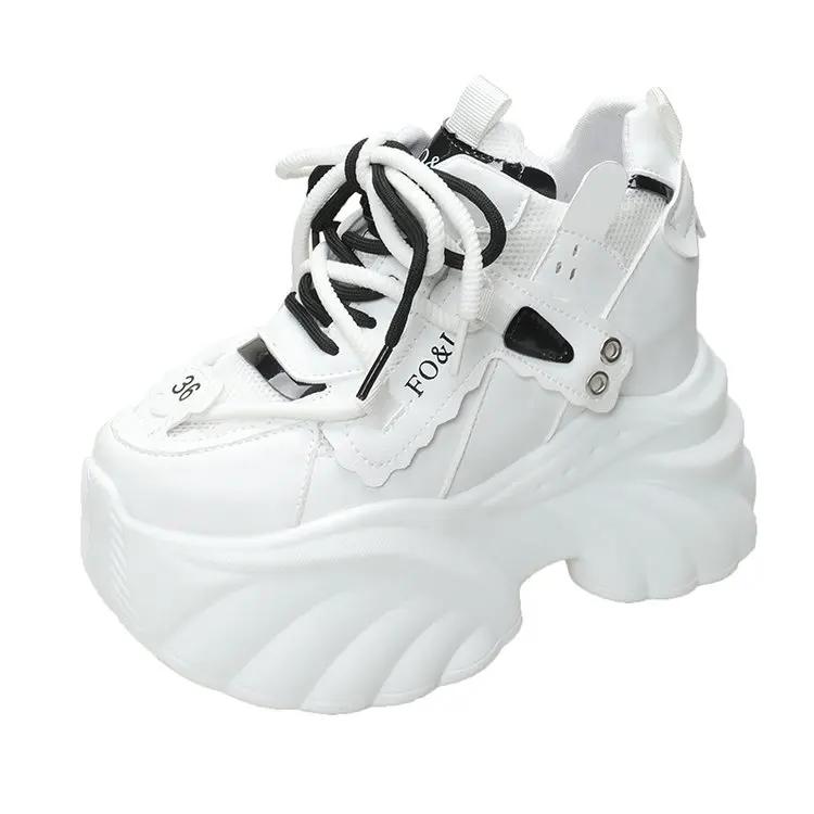 Fashion Women Platform sneaker Casual Shoes Hot Sale 2025 New Lace-up Chunky Sneakers Wedges Hidden Heels Leisure Shoes for Woman