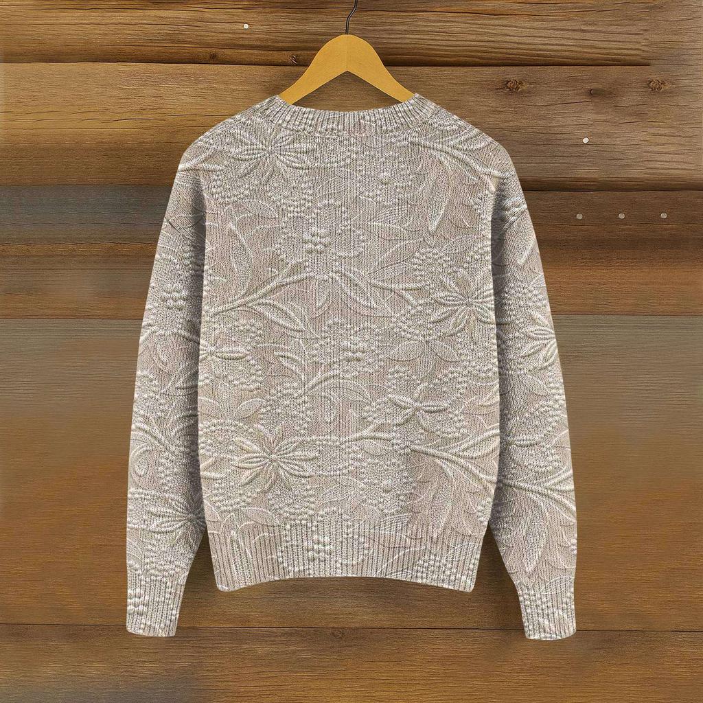 Dámský vintage pletený knoflíkový kardigan s vintage potiskem