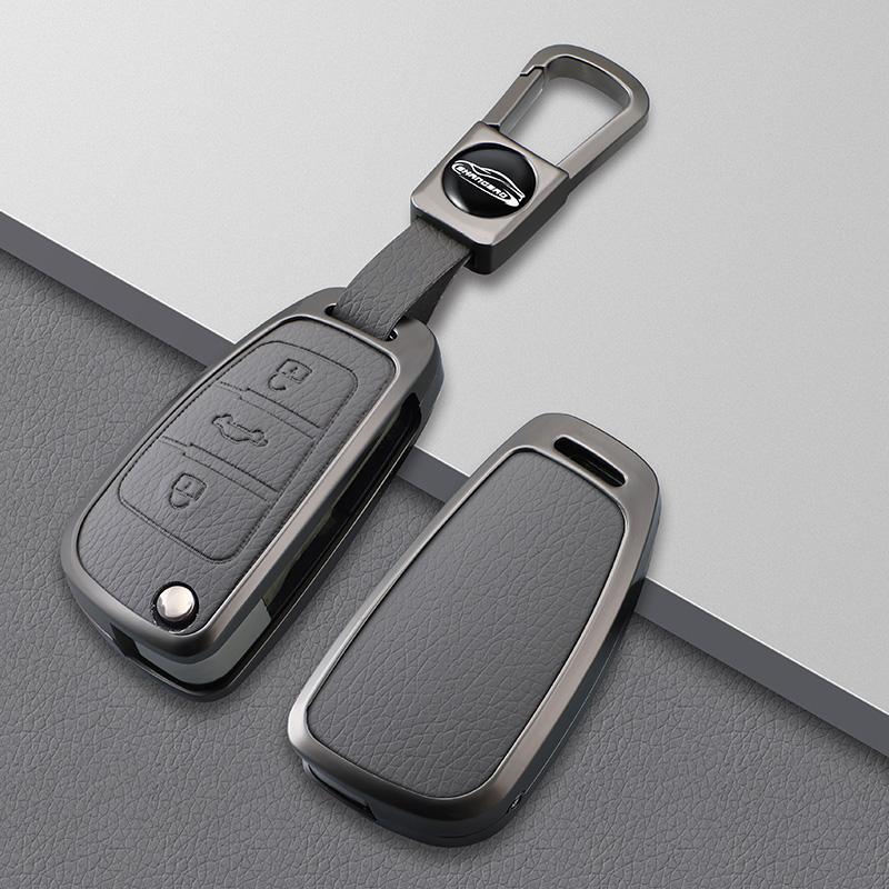Zinc Alloy Car Flip Key Case Cover for A1 A3 A4 8P 8L 8V A5 B6 B7 A6 A7 C5 C6 Q3 Q5 Q7 4F S3 S4 S6 RS3 TT Shell Accessories
