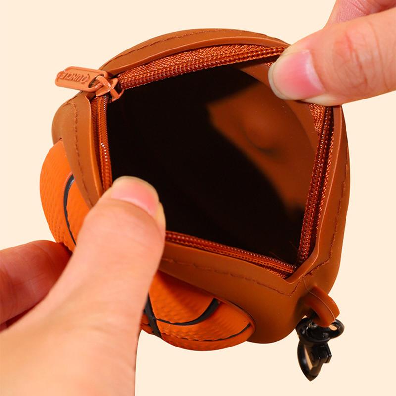 WTEMPO Creative Sporty Mini Coin Purse Ball Series Zipper Soft Storage Bag DIY Casual Headphone Case and Hanging Accessory Various Ball Game Souvenirs