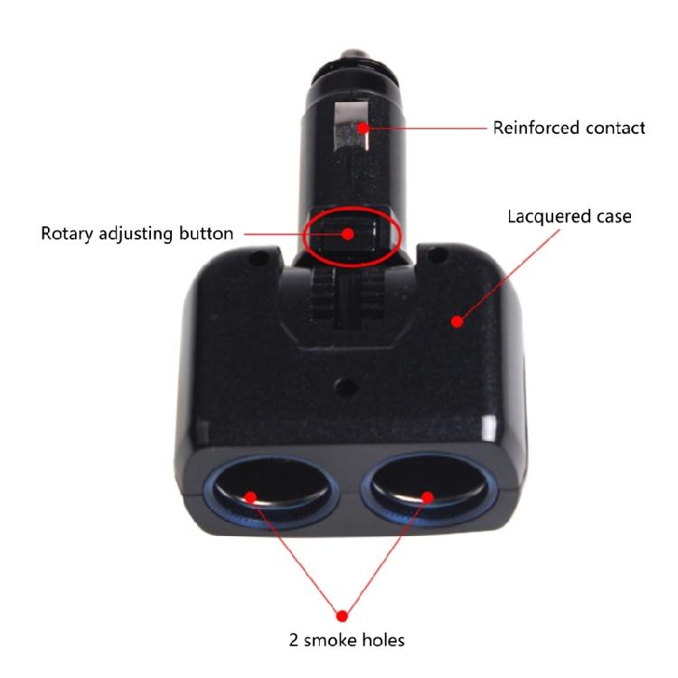 12V-24V Car Power Lighter Socket Charging Splitter Adapter with LED Light for Mobile Phones Driving Recorder