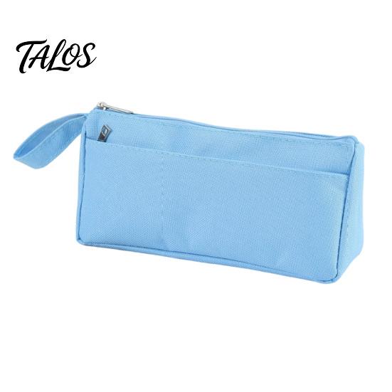 Practical Pen Storage for Classroom Pencil Case with Zipper And Handle, Durable Oxford Solid Color Minimalist Cloth Organizer, Portable Lightweight