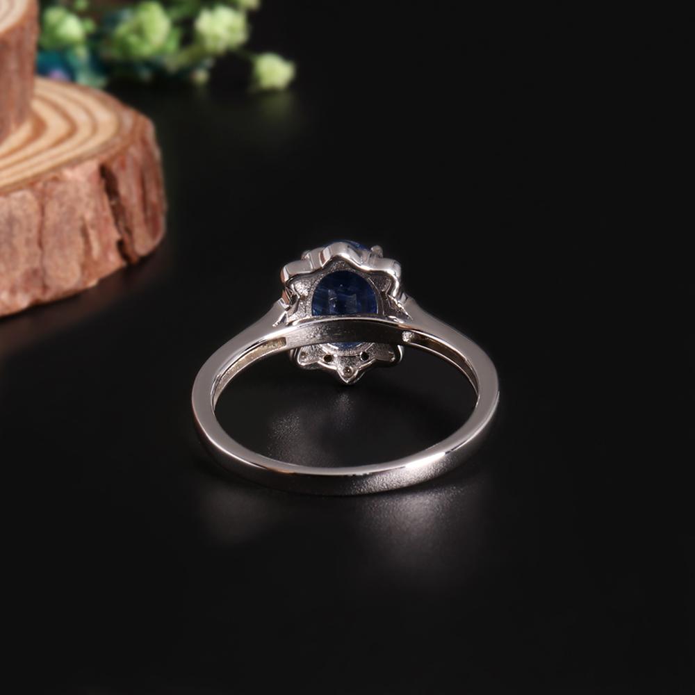 Set inel cercei colier Kianit natural albastru profund frumos de lux Elegant prețios cadouri de nuntă și banchet pentru femei argint 925