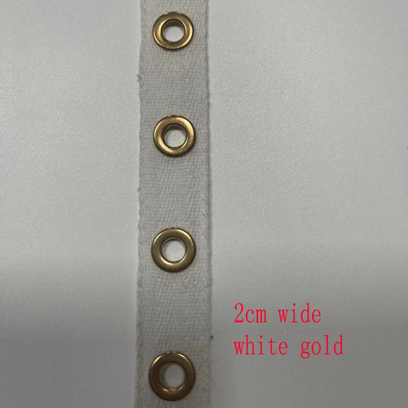 4 Meter/Los 2cm/2,5cm breit Baumwollgurtband mit perforiertem Ring flacher Baumwollgürtel Spitze Kleidungsriemen Zubehör dekoratives Gurtband