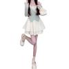 White Suspender Dress Women's Summer New Small Spring Wear a Whole Set of Design Short Skirts
