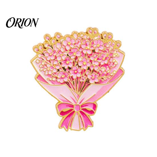 Delicate Metal Badge Bouquet Brooch Pin for Women, Enamel Romantic Flower Jewelry, Durable Sophisticated Coat Accessory Zinc Alloy Floral Lapel Coats