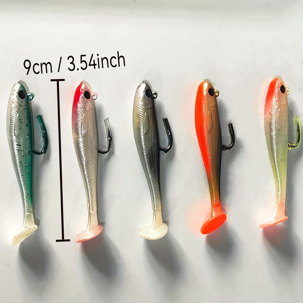 Soft Plastic Fishing Lure, Capture Bait for Home Fishing - 3.5 Inches/2.7 Inches Realistic Simulated Paddle Tail Design,