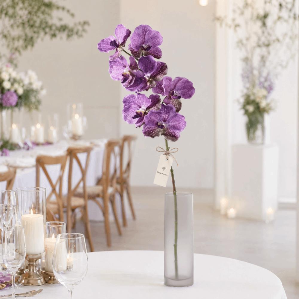 Moisturizing Latex Artificial Orchid Flowers 8-Heads Design Real Touch Orchids Flower Arrangement