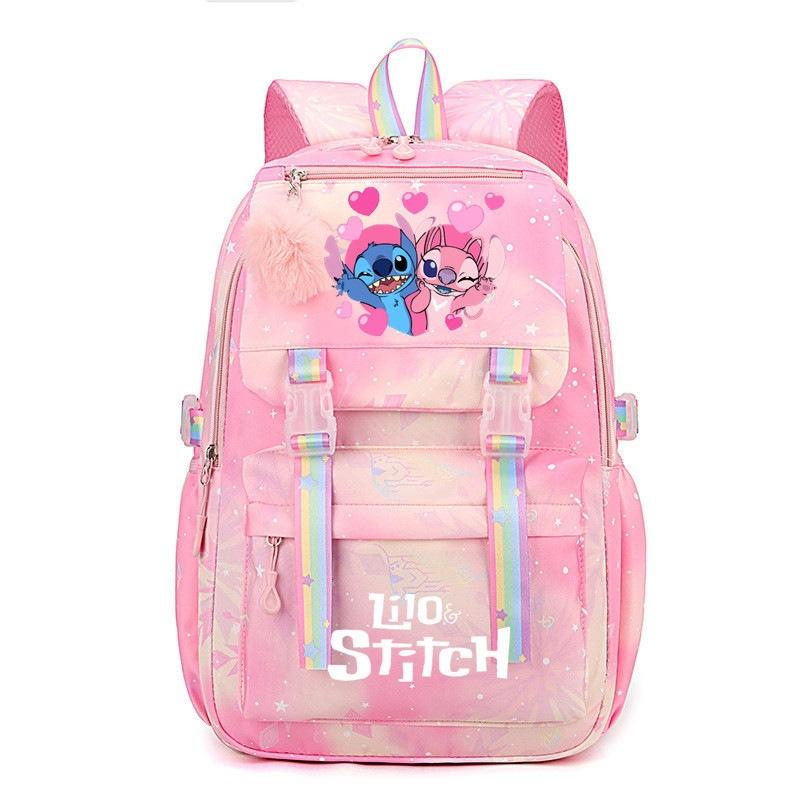 Lilo & Stitch Backpack for Kids Boys Girls, Large Capacity School Bag, Cute Cartoon Daypack, Blue
