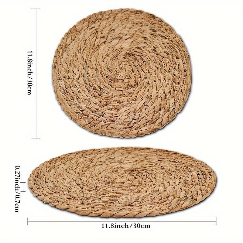 Pot Mats Handwoven Rattan Placemats Round Heat Insulation Mats Natural Woven Table Mats for Dining Home Wedding Decoration