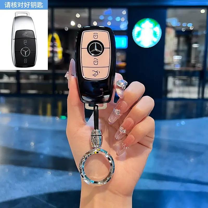 TGM3   Female Key Case for Mercedes Benz CLS CLA GL R SLK AMG A B C S Class 3 Button Remote Car Key Cover Holder Keychain Accessories