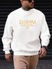 Men's ELOHIM Pattern Casual Crewneck Sweatshirt 100% Cotton Printed Long-Sleeve Crew Neck Pullover