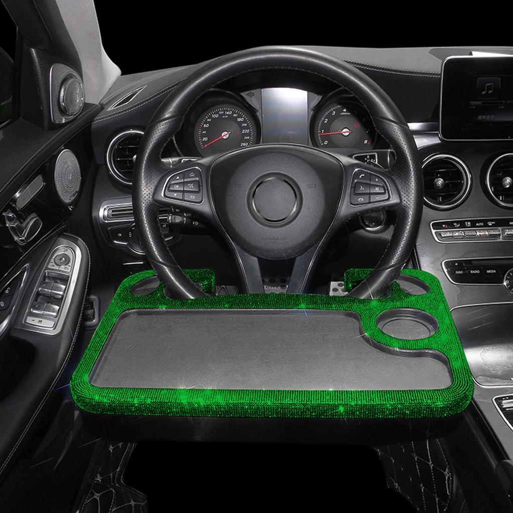 Diamant Auto Tisch Lenkrad Tisch Auto Essen Getränke Kaffee Tablett Tragbare Laptop Tablet Halter Tablett Bling Zubehör