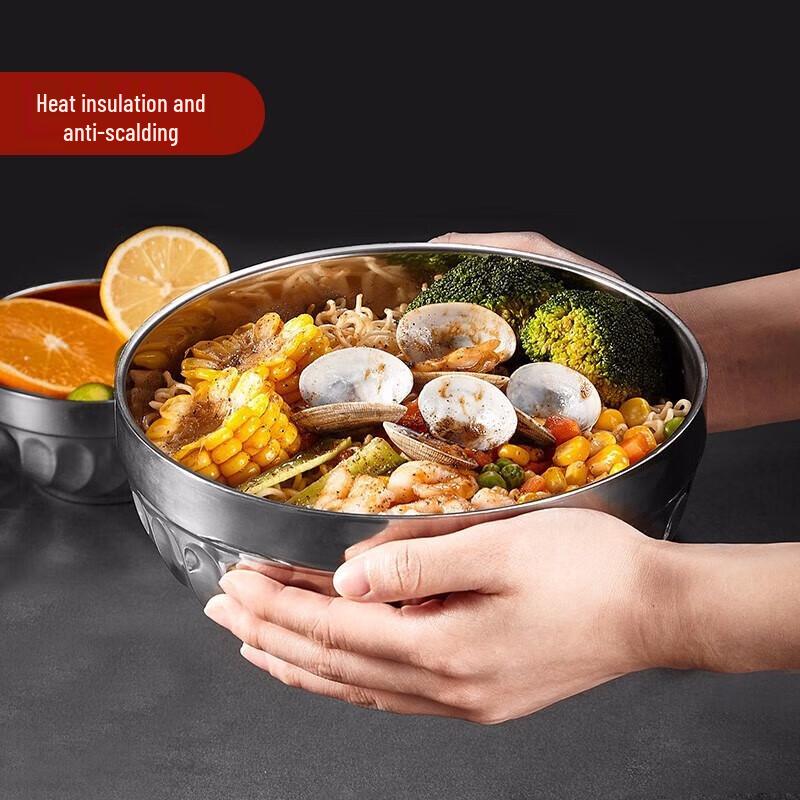 MAXCOOK 304 Stainless Steel Double-Layer Insulated Bowl