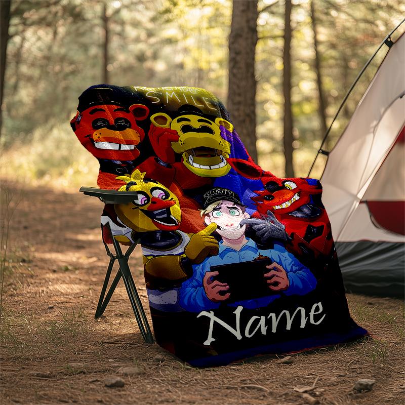 Personalized Custom Name Blanket - Five Nights at Freddy's Print Design,Blanket for Sofa,Bed,Travel,Camping - Soft and Warm, Great Gift